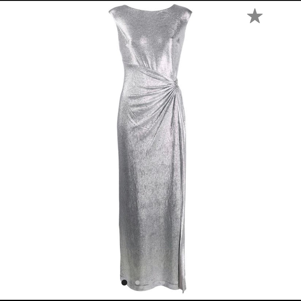 draped metallic dress 👗